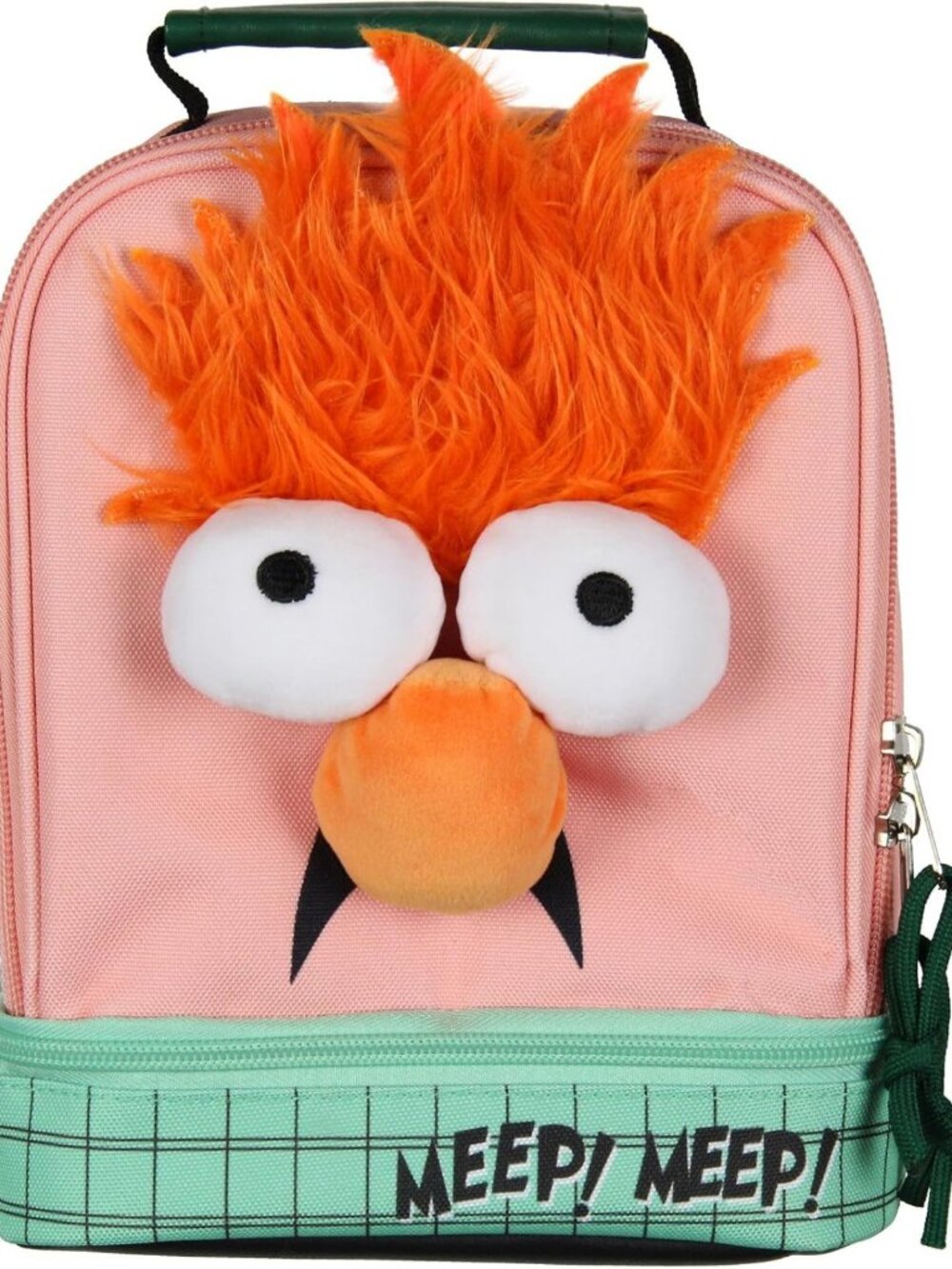 Insulated Dual Compartment Lunch Bag - 3D Plush Beaker Design, Hot & Cold Food